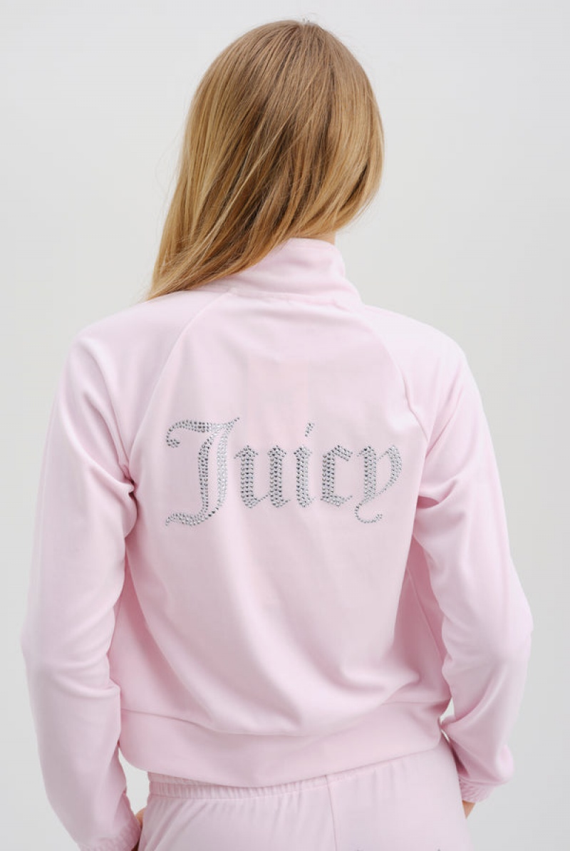 Cherry Blossom Juicy Couture Velour Diamante Tracktop | JC-SN652081