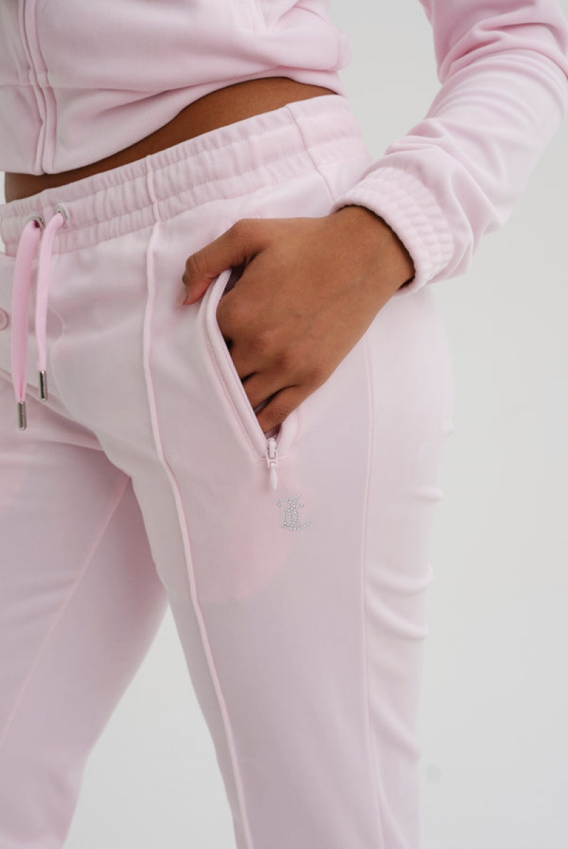 Cherry Blossom Juicy Couture Velour Diamante Tracksuit Bottom | JC-SN652138