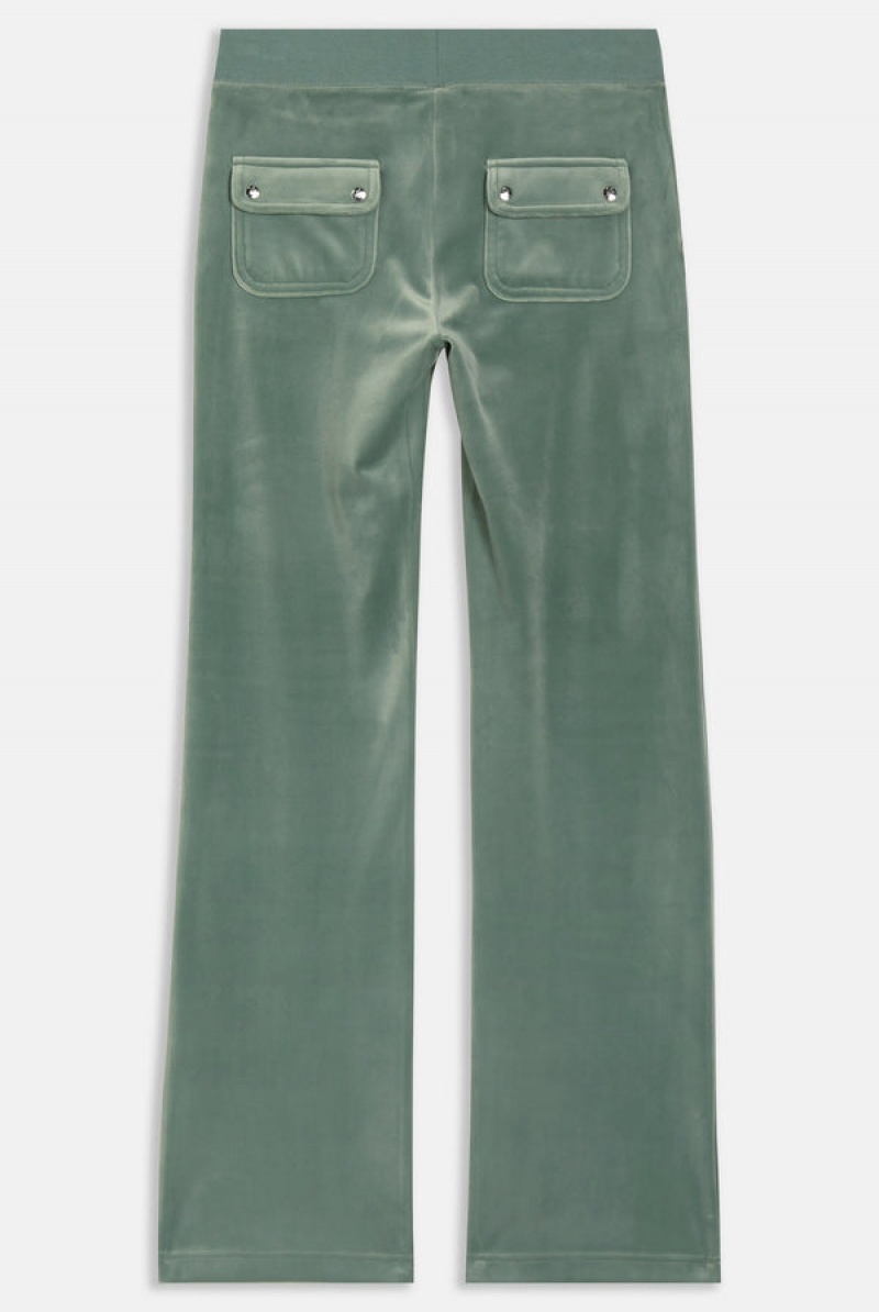 Chinois Green Juicy Couture Classic Velour Del Ray Pocketed Bottoms | JC-SN652034