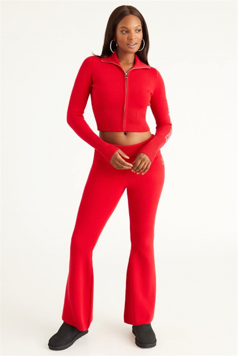 Coco Red Juicy Couture Small Bling Knit Cropped Jacket | JC-SN651692