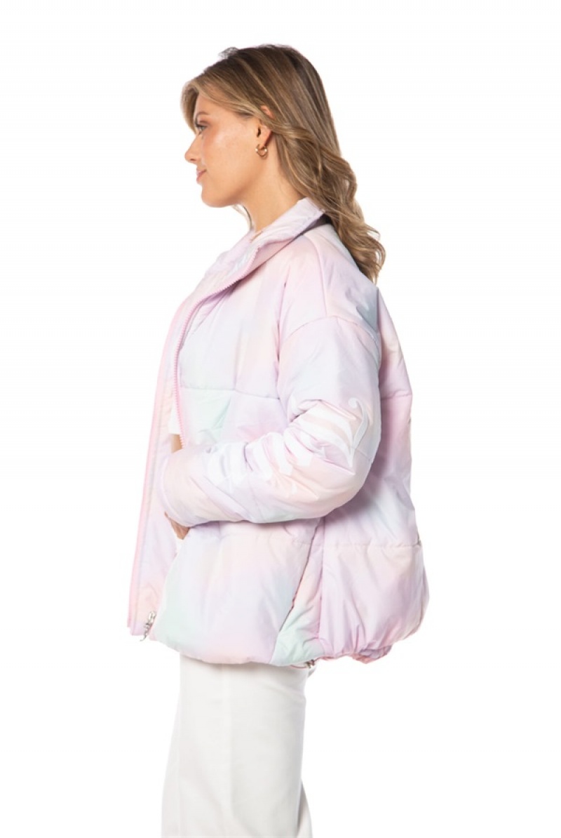 Cotton Candy Juicy Couture Avalon Logo Sleeve Puffer | JC-SN651671