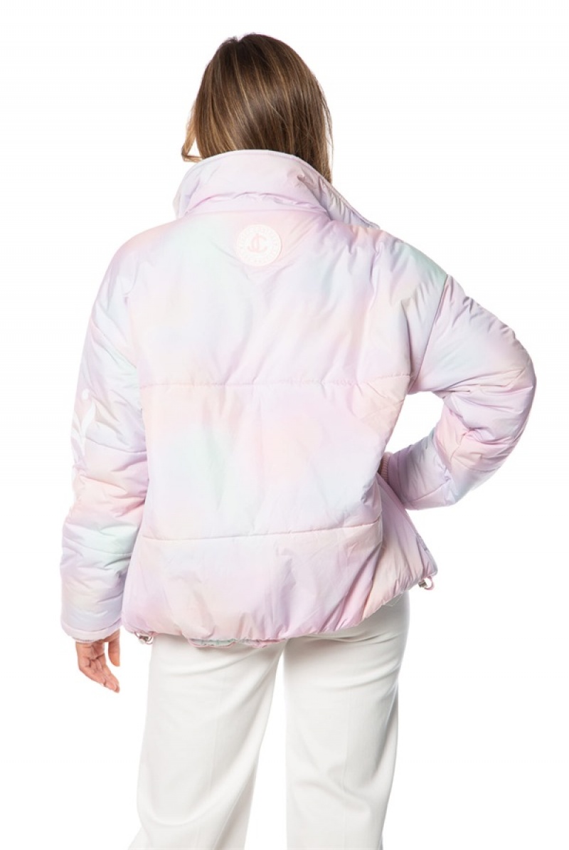 Cotton Candy Juicy Couture Avalon Logo Sleeve Puffer | JC-SN651671