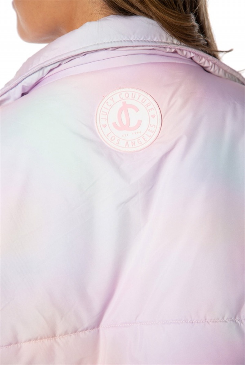 Cotton Candy Juicy Couture Avalon Logo Sleeve Puffer | JC-SN651671