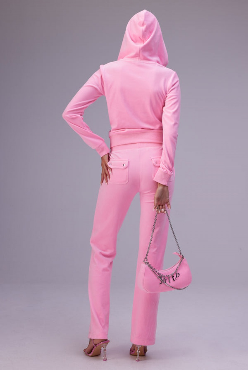 Cotton Candy Juicy Couture Classic Velour Del Ray Pocketed Bottoms | JC-SN652027