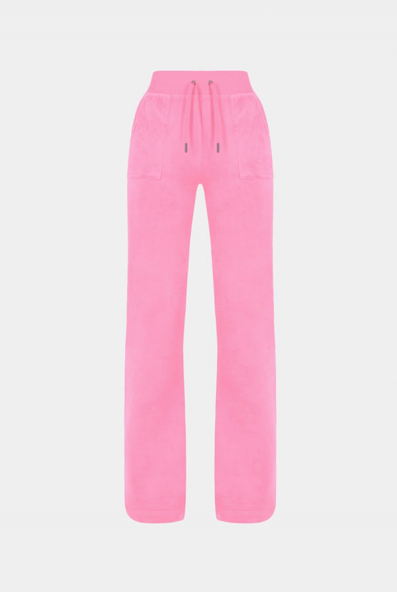 Cotton Candy Juicy Couture Classic Velour Del Ray Pocketed Bottoms | JC-SN652027