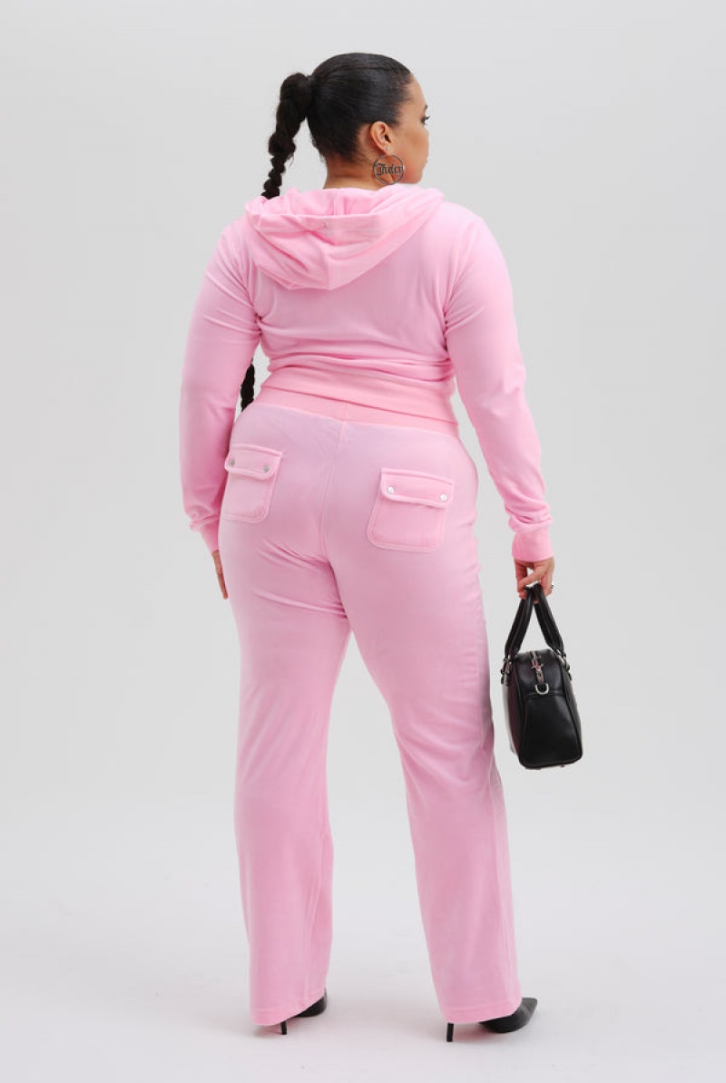 Cotton Candy Juicy Couture Classic Velour Del Ray Pocketed Bottoms | JC-SN652027