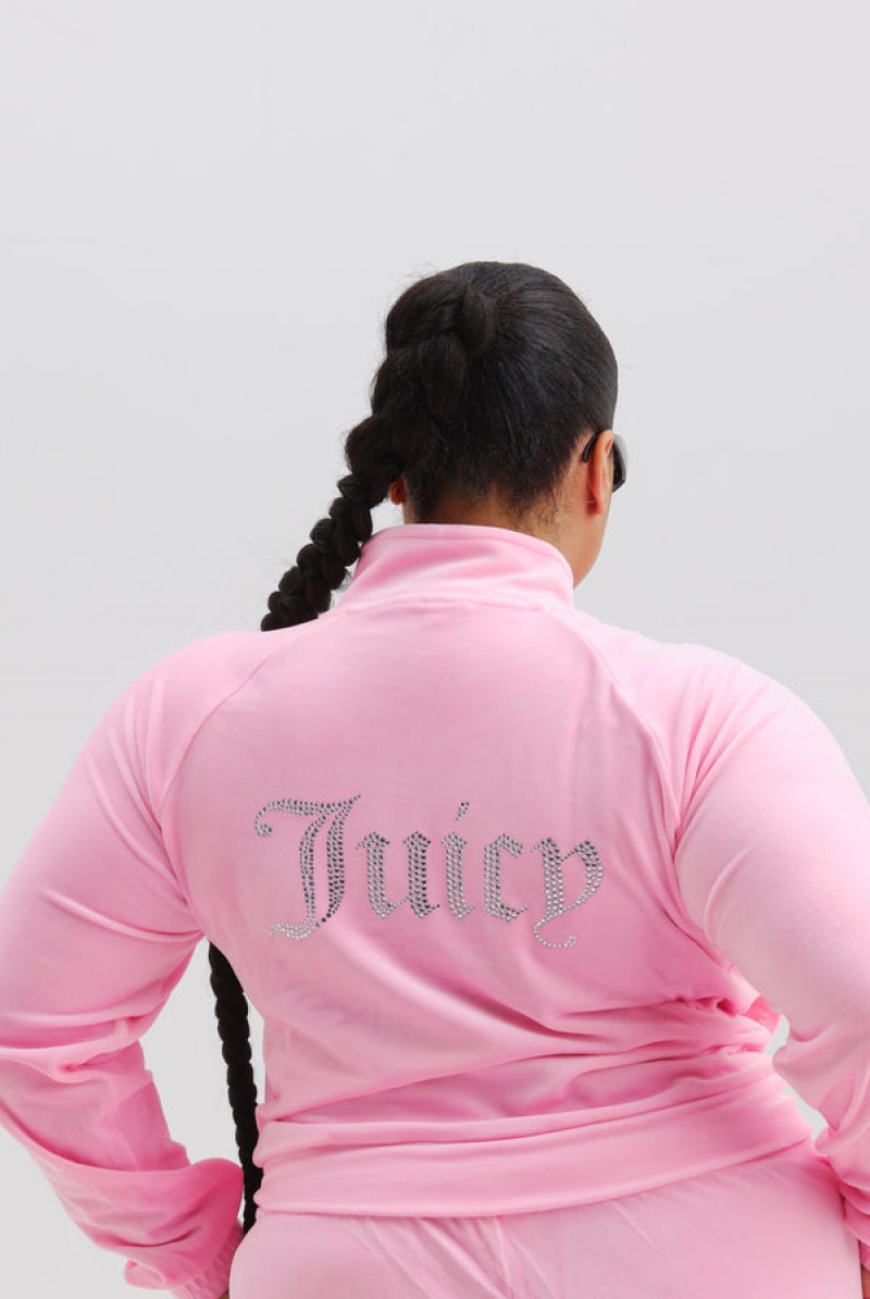 Cotton Candy Juicy Couture Velour Diamante Tracktop | JC-SN652013