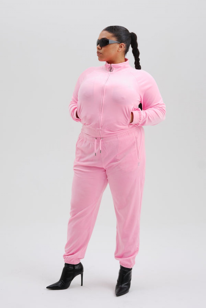 Cotton Candy Juicy Couture Velour Diamante Tracktop | JC-SN652013