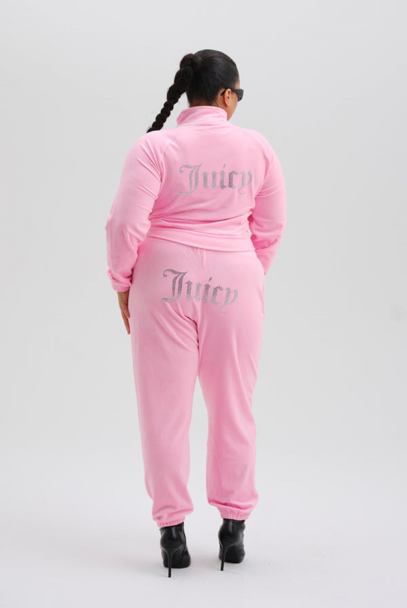 Cotton Candy Juicy Couture Velour Diamante Tracktop | JC-SN652013