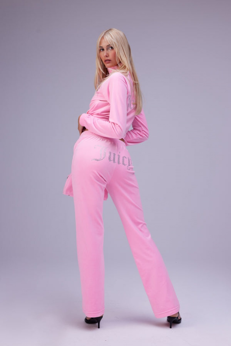 Cotton Candy Juicy Couture Velour Diamante Tracktop | JC-SN652013