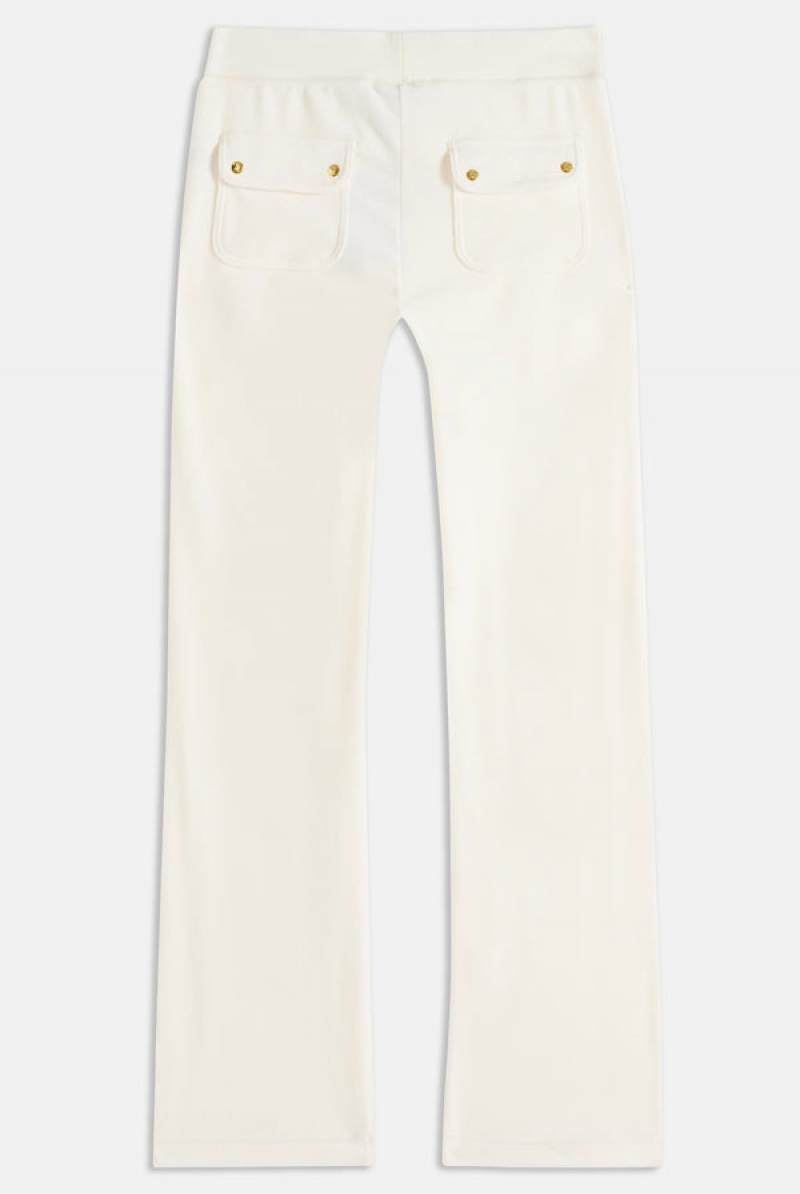 Cream Juicy Couture Classic Velour Del Ray Pocketed Bottoms | JC-SN651991