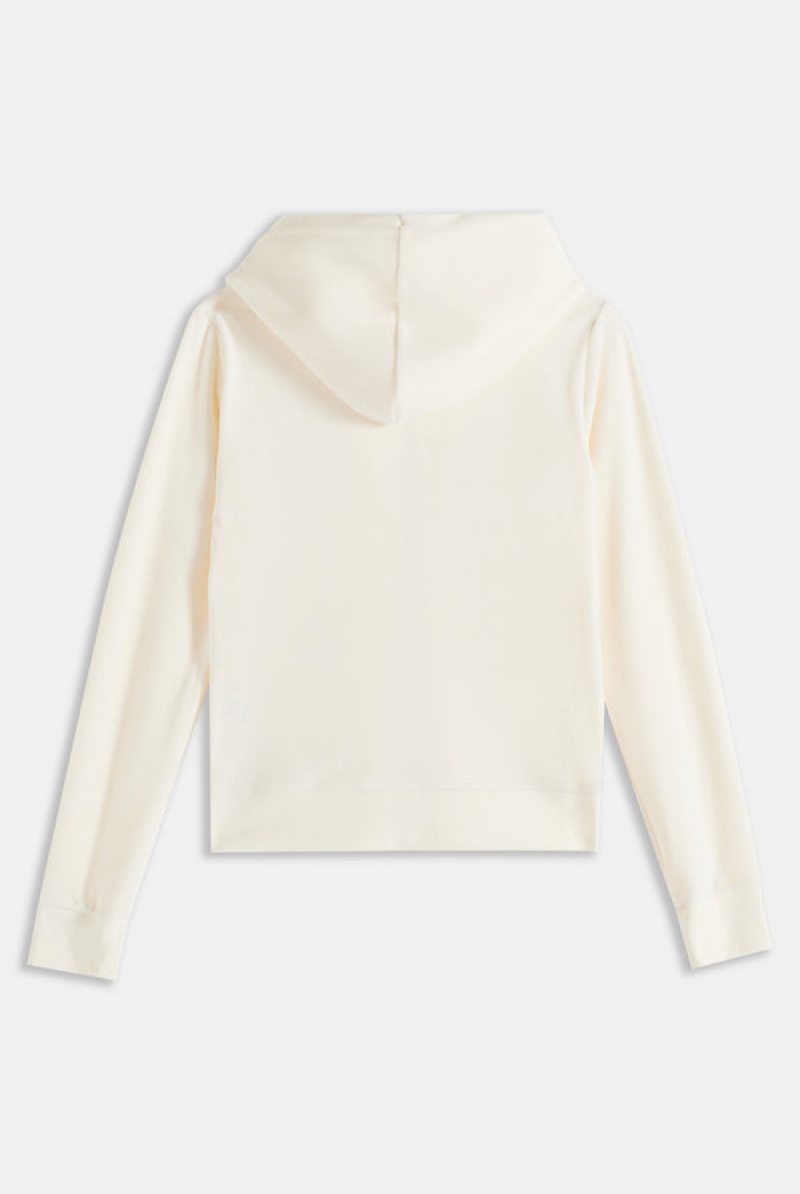 Cream Juicy Couture Classic Velour Robertson Hoodie | JC-SN651992