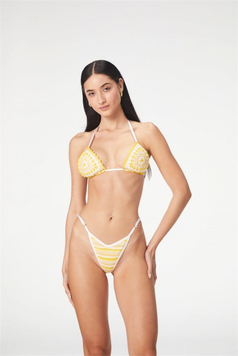 Cuba Yellow Juicy Couture Cuba Yellow Crochet Bottom | JC-SN651867