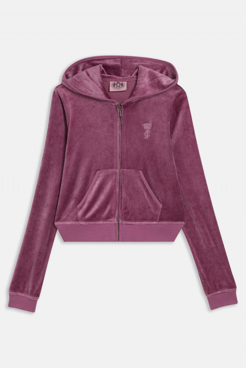 Damson Juicy Couture Bamboo Velour Heritage Hoodie | JC-SN652158