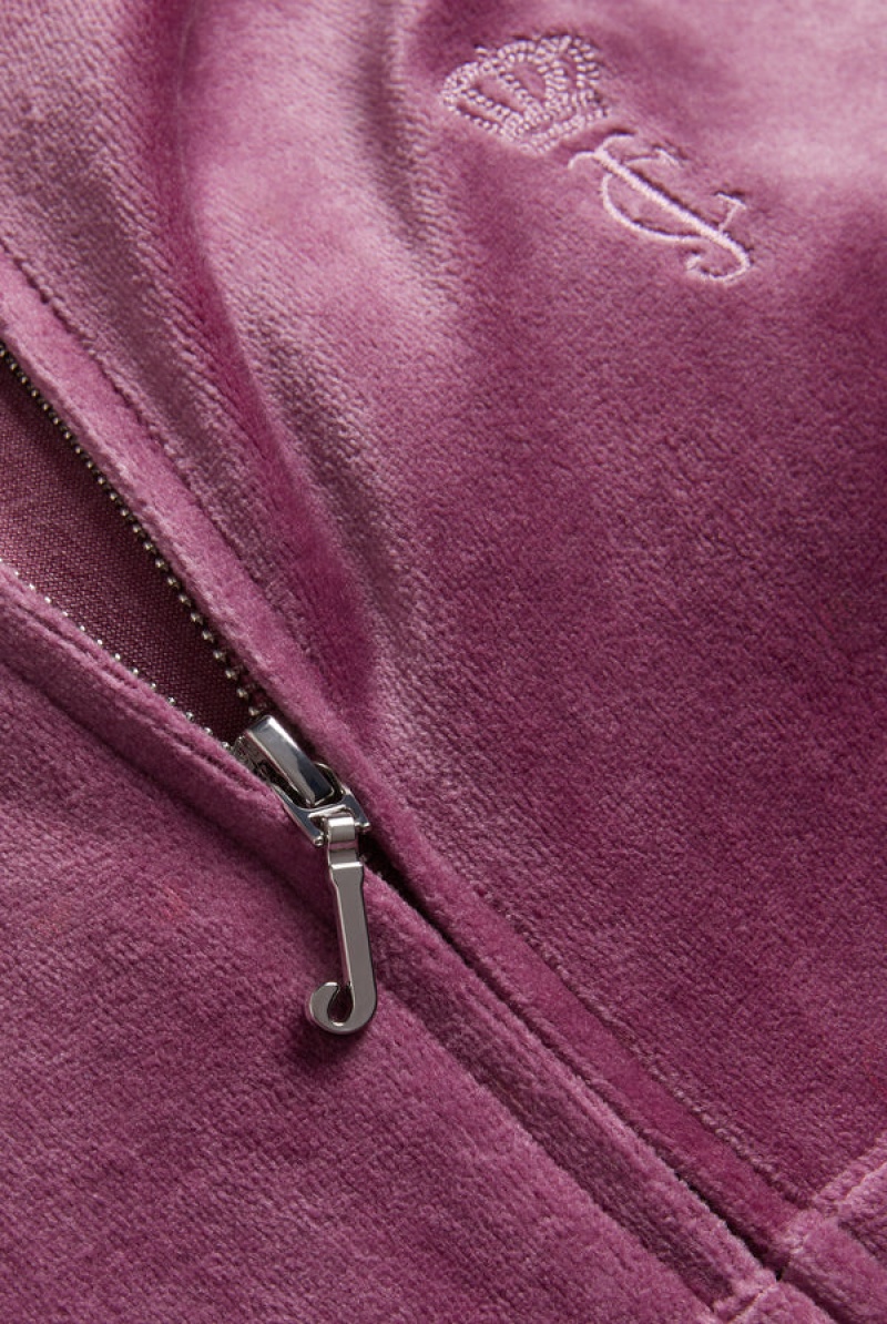 Damson Juicy Couture Bamboo Velour Heritage Hoodie | JC-SN652158