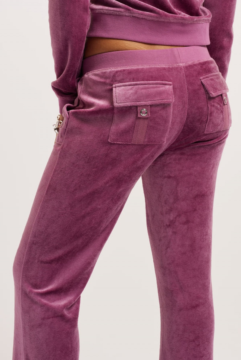 Damson Juicy Couture Ultra Low Rise Bamboo Velour Heritage Pocketed Bottoms | JC-SN652157