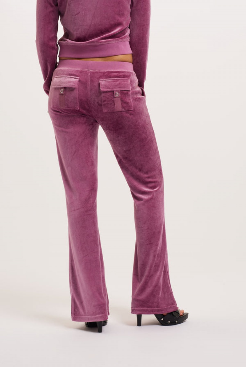 Damson Juicy Couture Ultra Low Rise Bamboo Velour Heritage Pocketed Bottoms | JC-SN652157