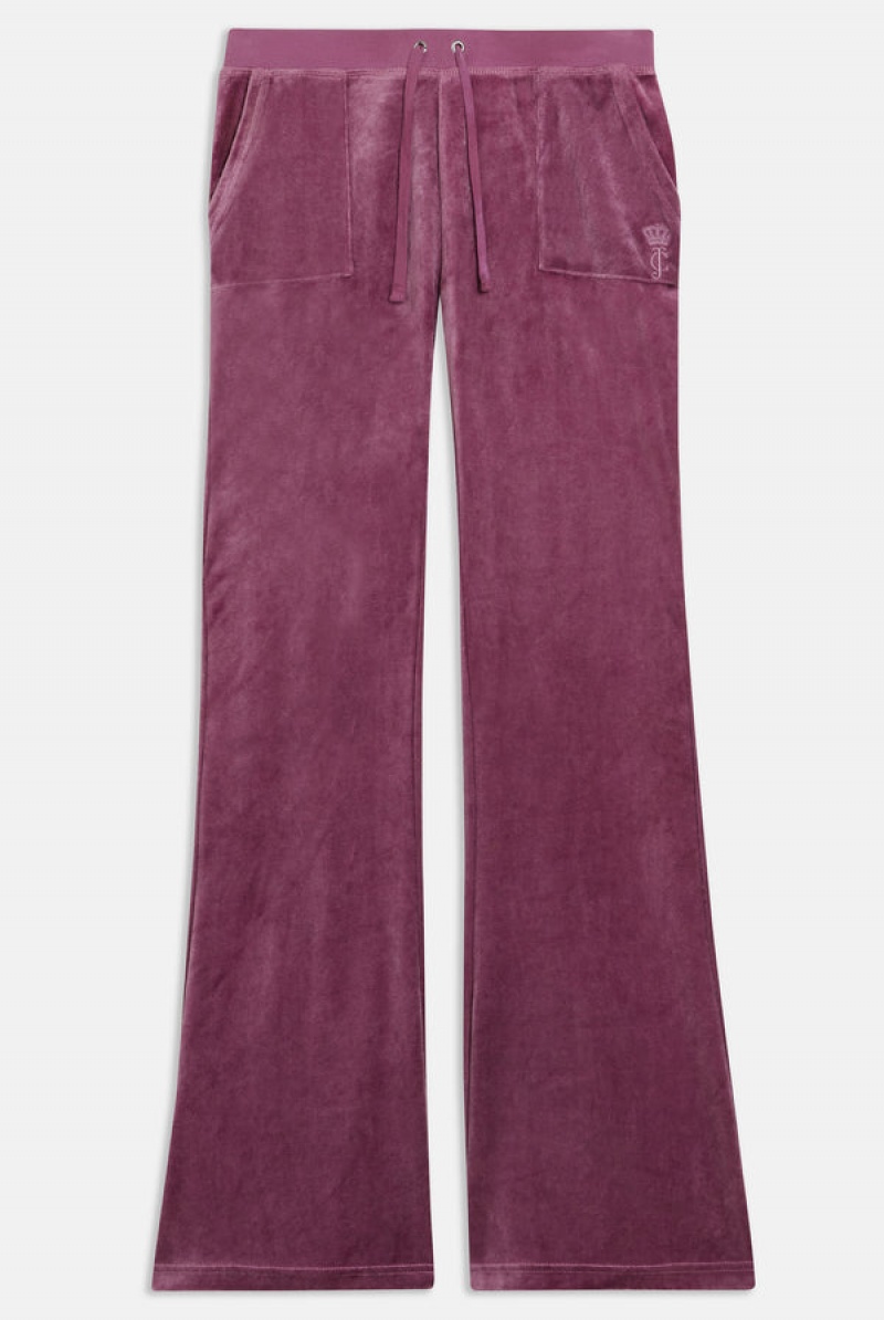 Damson Juicy Couture Ultra Low Rise Bamboo Velour Heritage Pocketed Bottoms | JC-SN652157