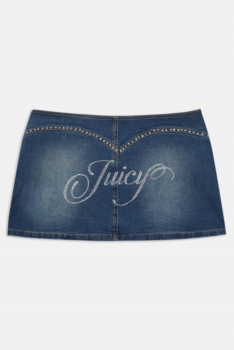 Denim Blue Juicy Couture Rodeo Mini Skirt | JC-SN652299