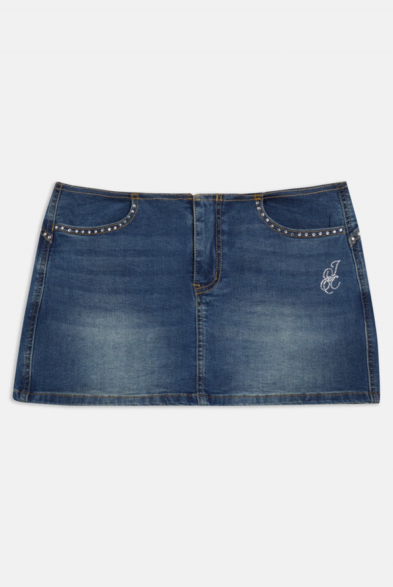 Denim Blue Juicy Couture Rodeo Mini Skirt | JC-SN652299