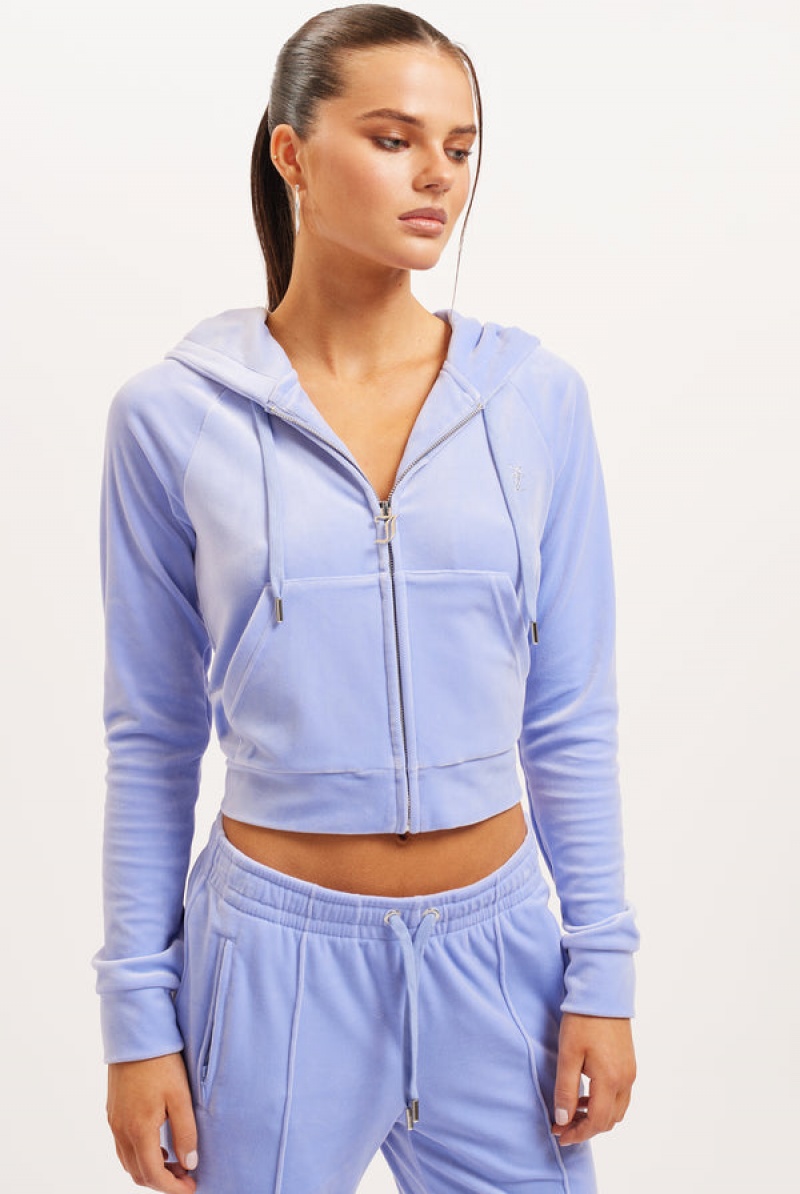 Easter Egg Juicy Couture Diamante Velour Zip-through Hoodie | JC-SN652110