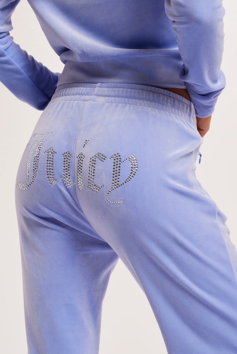 Easter Egg Juicy Couture Velour Diamante Tracksuit Bottom | JC-SN652109