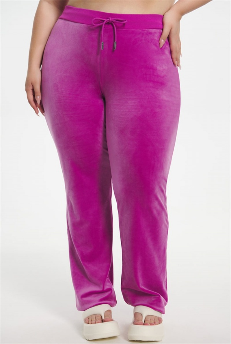 Electric Violet Juicy Couture Plus-size Og Big Bling Velour Track Pants | JC-SN651603