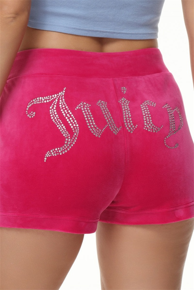 Free Love Juicy Couture Big Bling Velour Track Shorts | JC-SN651821