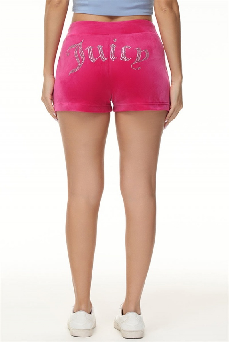 Free Love Juicy Couture Big Bling Velour Track Shorts | JC-SN651821