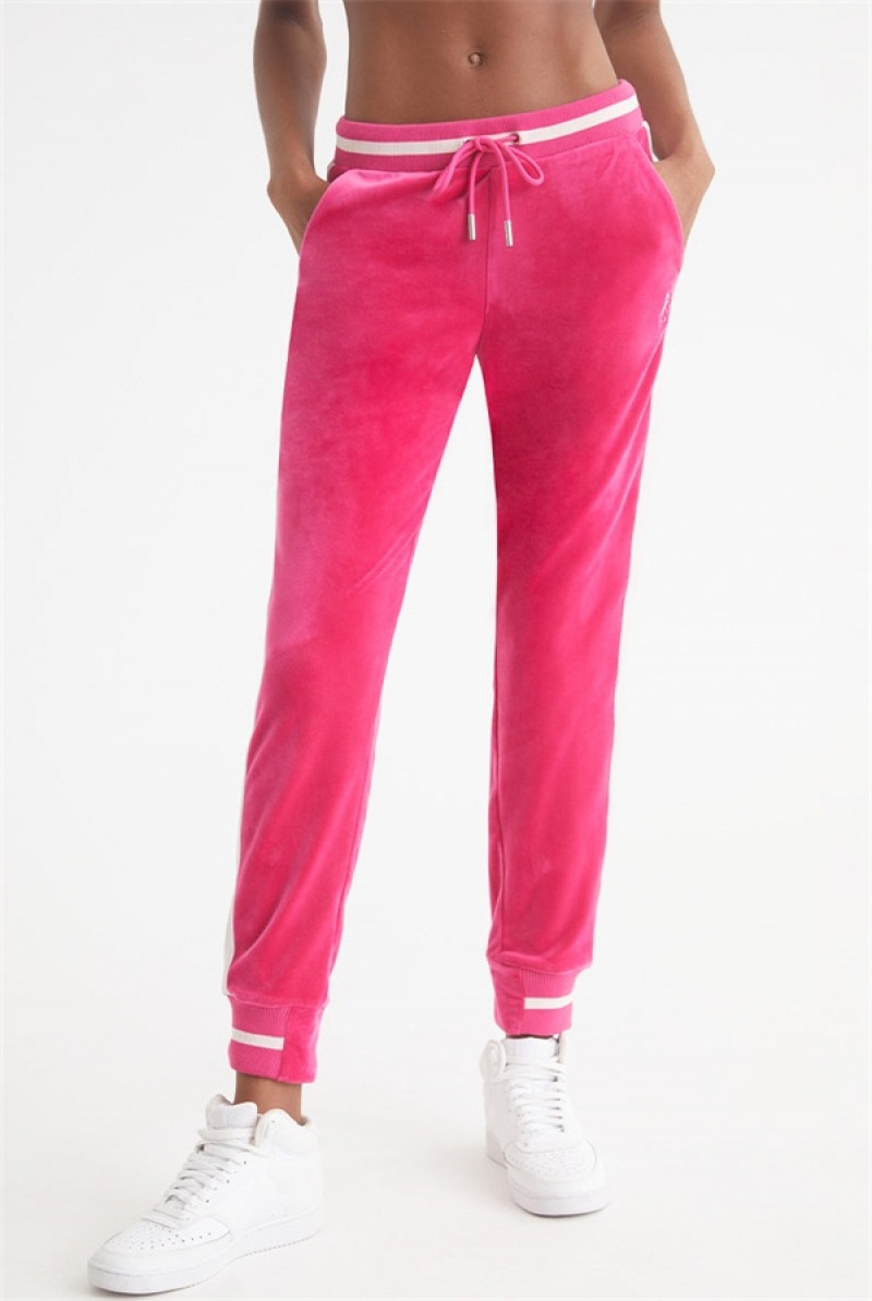 Free Love Juicy Couture Contrast Rib Velour Joggers | JC-SN651789