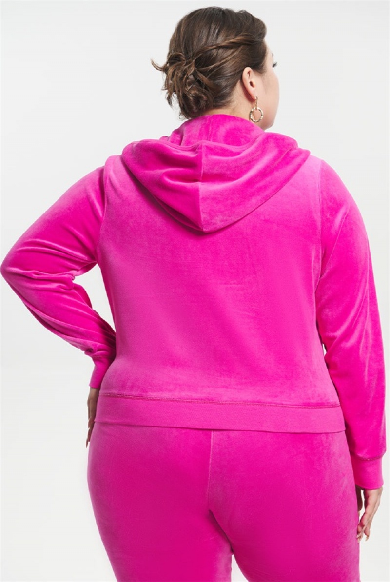 Free Love Juicy Couture Plus-size Classic Cotton Velour Hoodie | JC-SN651524