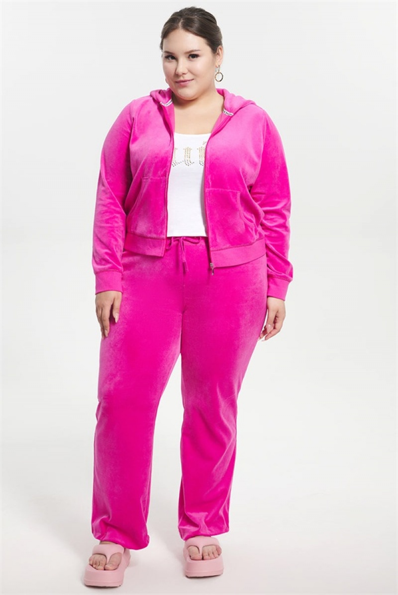 Free Love Juicy Couture Plus-size Classic Cotton Velour Hoodie | JC-SN651524