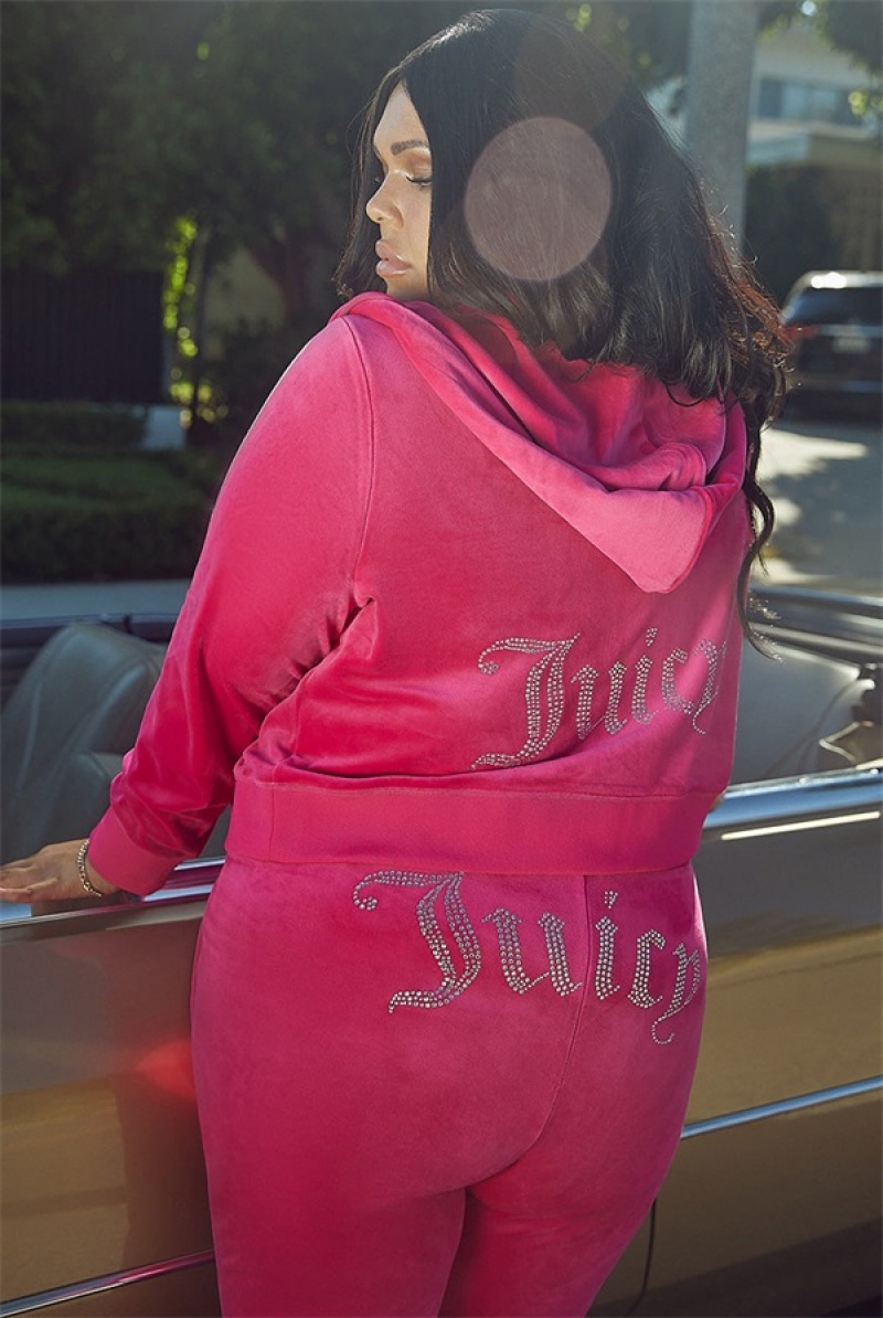 Free Love Juicy Couture Plus-size Og Big Bling Velour Hoodie | JC-SN651564