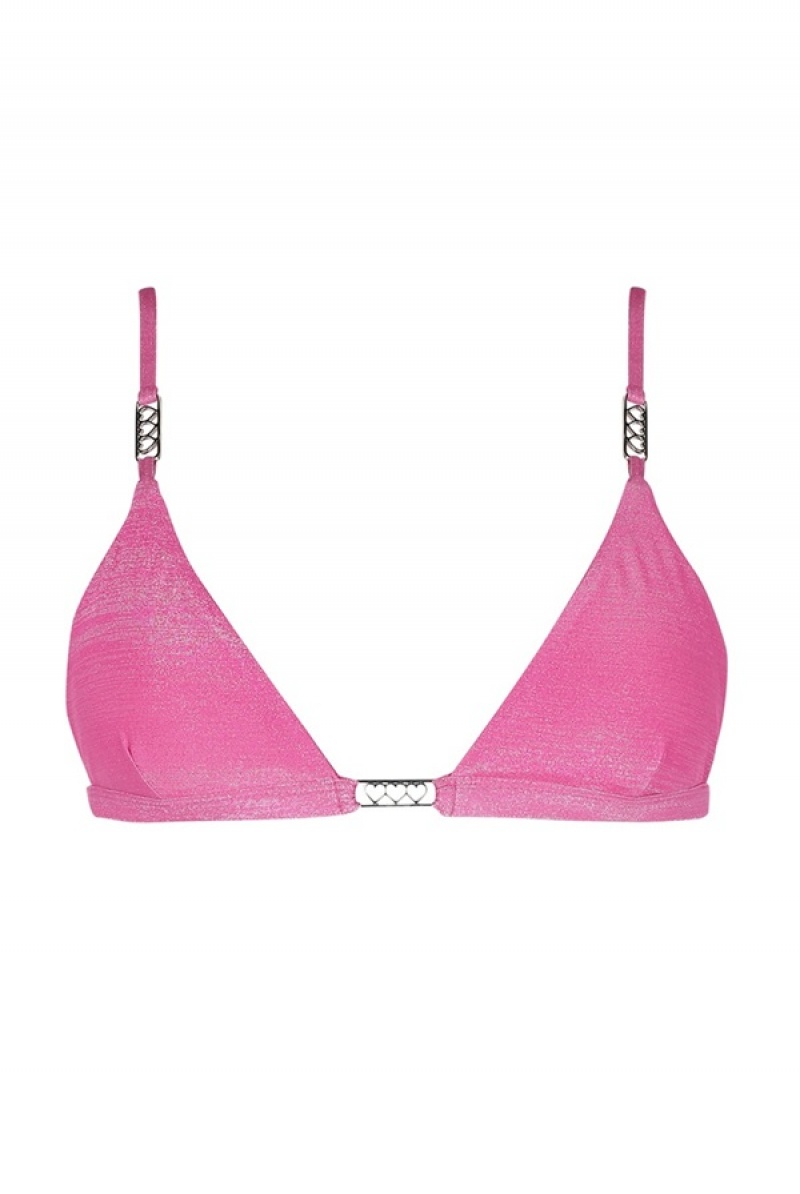 Fuchsia Juicy Couture Capittana Dalia Bikini Top | JC-SN651857