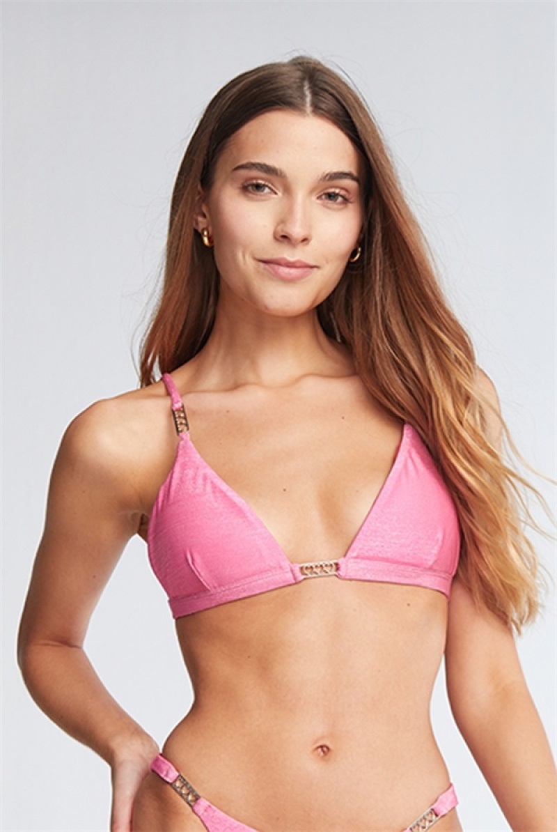 Fuchsia Juicy Couture Capittana Dalia Bikini Top | JC-SN651857