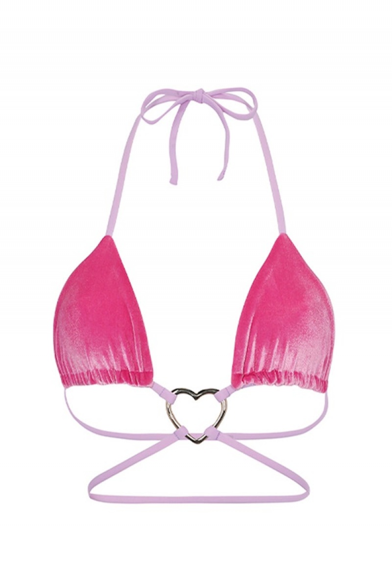 Fuchsia Juicy Couture Capittana Monica Bikini Top | JC-SN651858