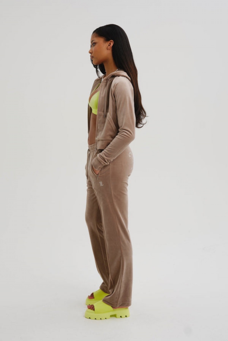 Fungi Juicy Couture Velour Diamante Tracksuit Bottom | JC-SN652126