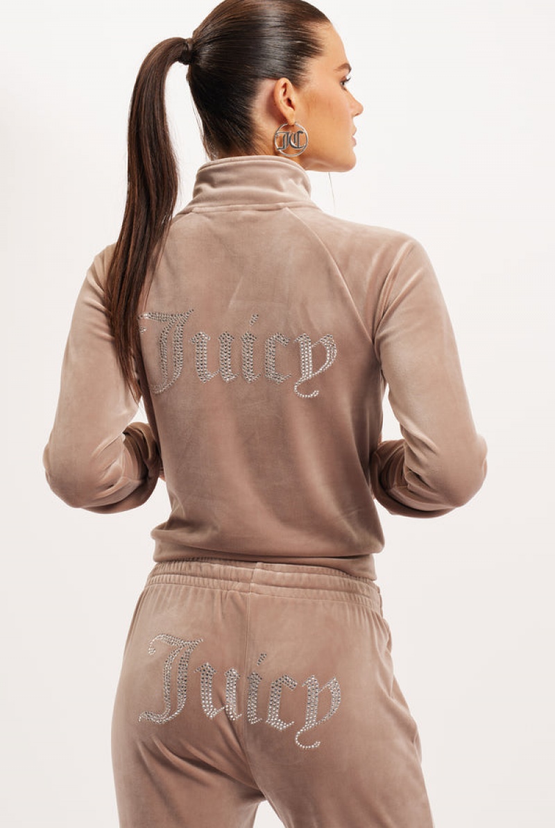 Fungi Juicy Couture Velour Diamante Tracktop | JC-SN652127