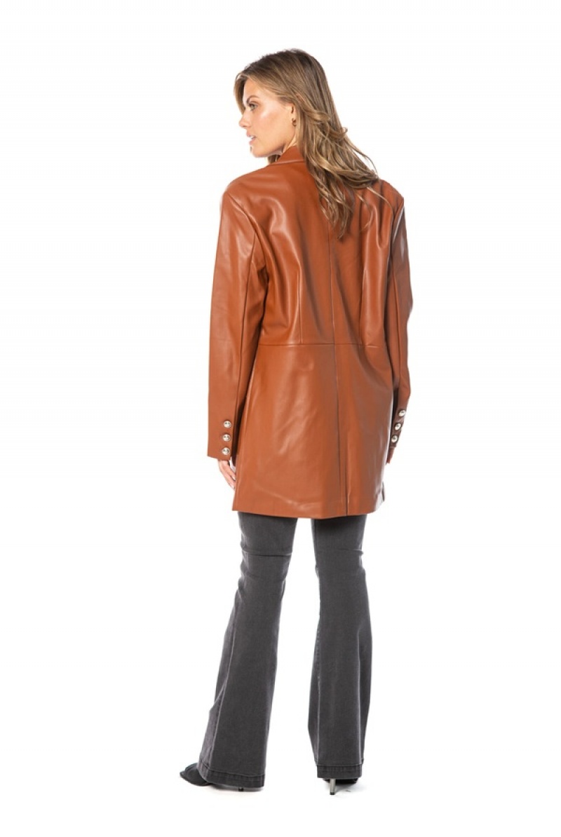 Ginger Juicy Couture Oversized Faux Leather Trench Coat | JC-SN651686