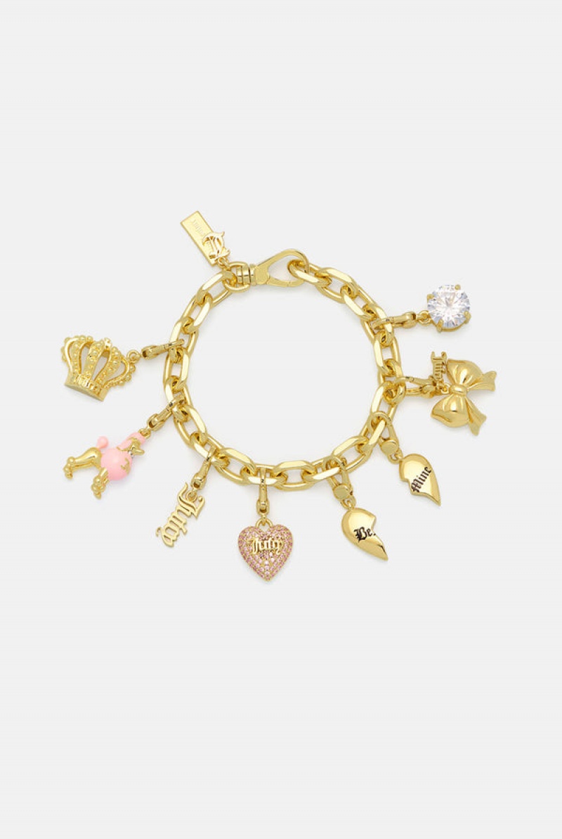 Gold Juicy Couture Chunky JC Charm Bracelet | JC-SN652402