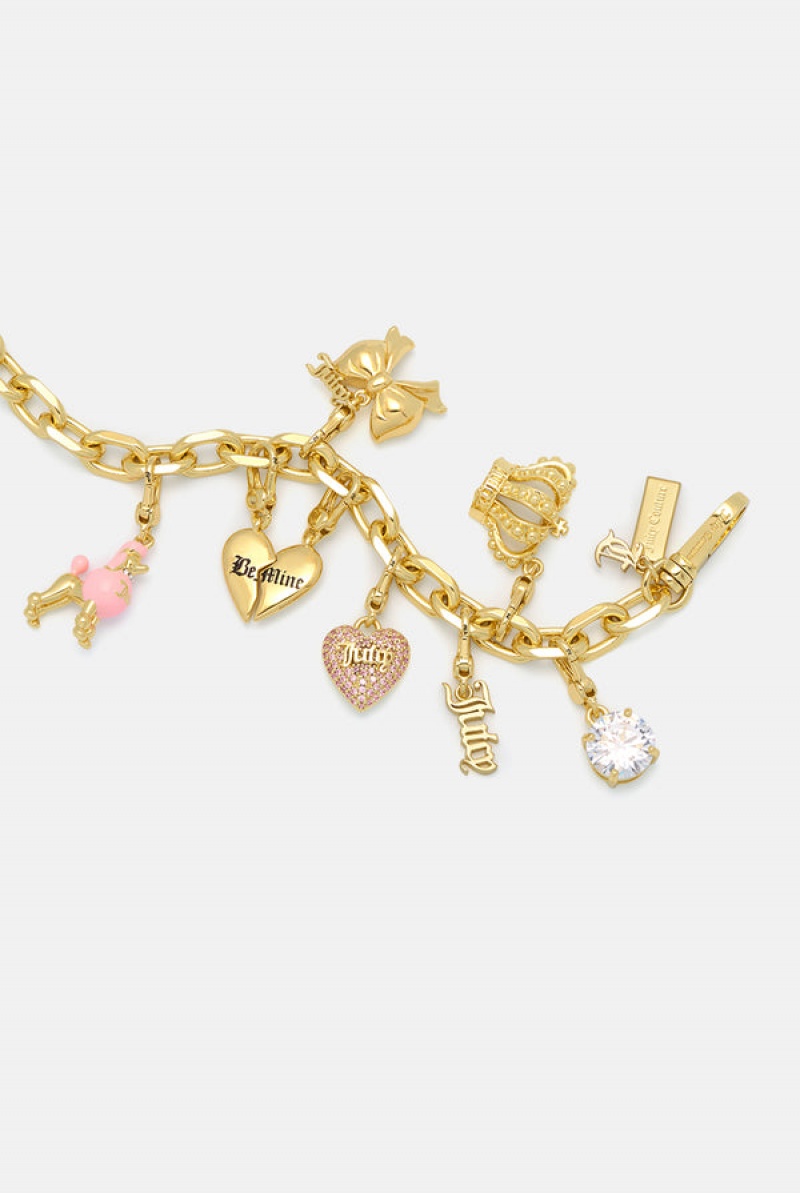 Gold Juicy Couture Chunky JC Charm Bracelet | JC-SN652402