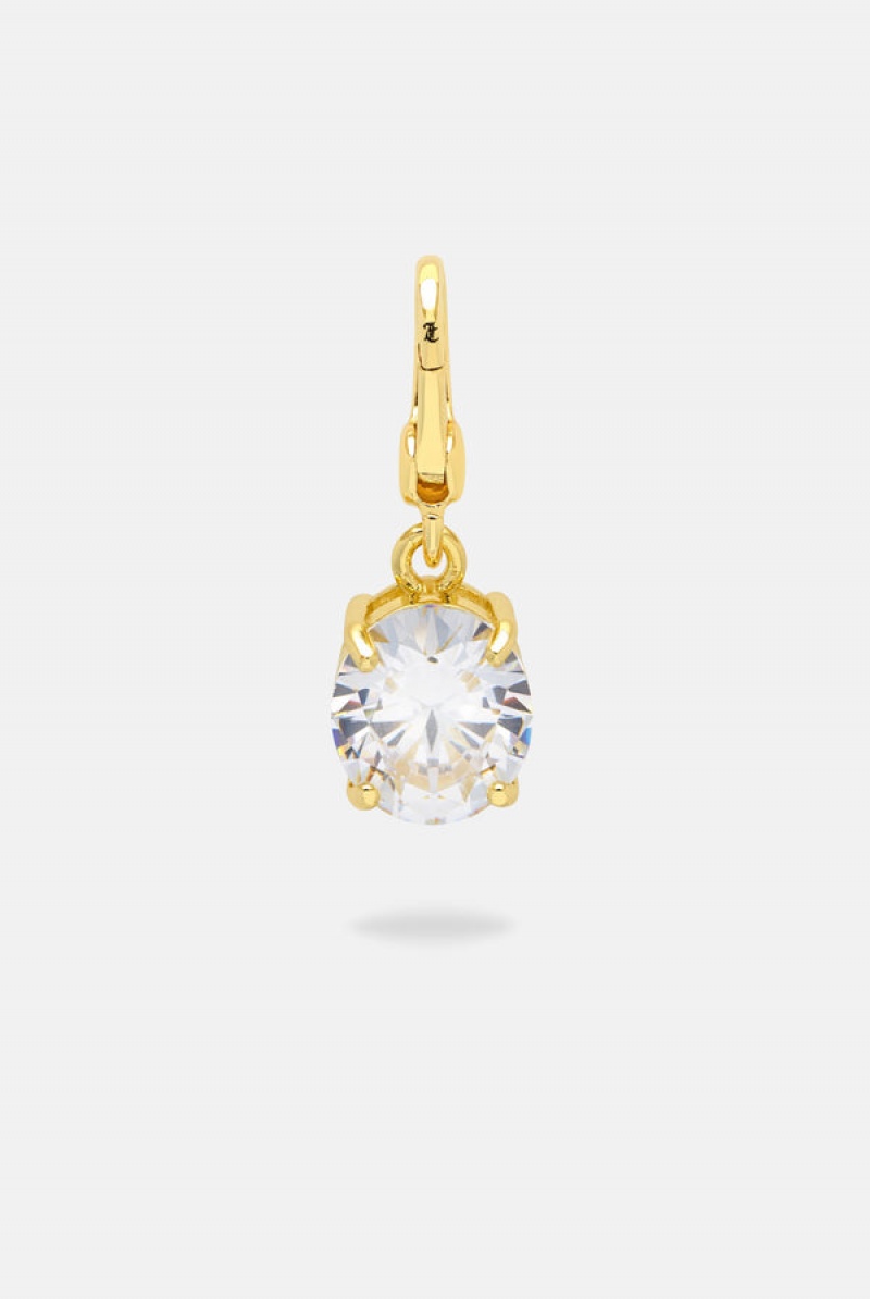 Gold Juicy Couture Clear Crystal & Drop Charm | JC-SN652386