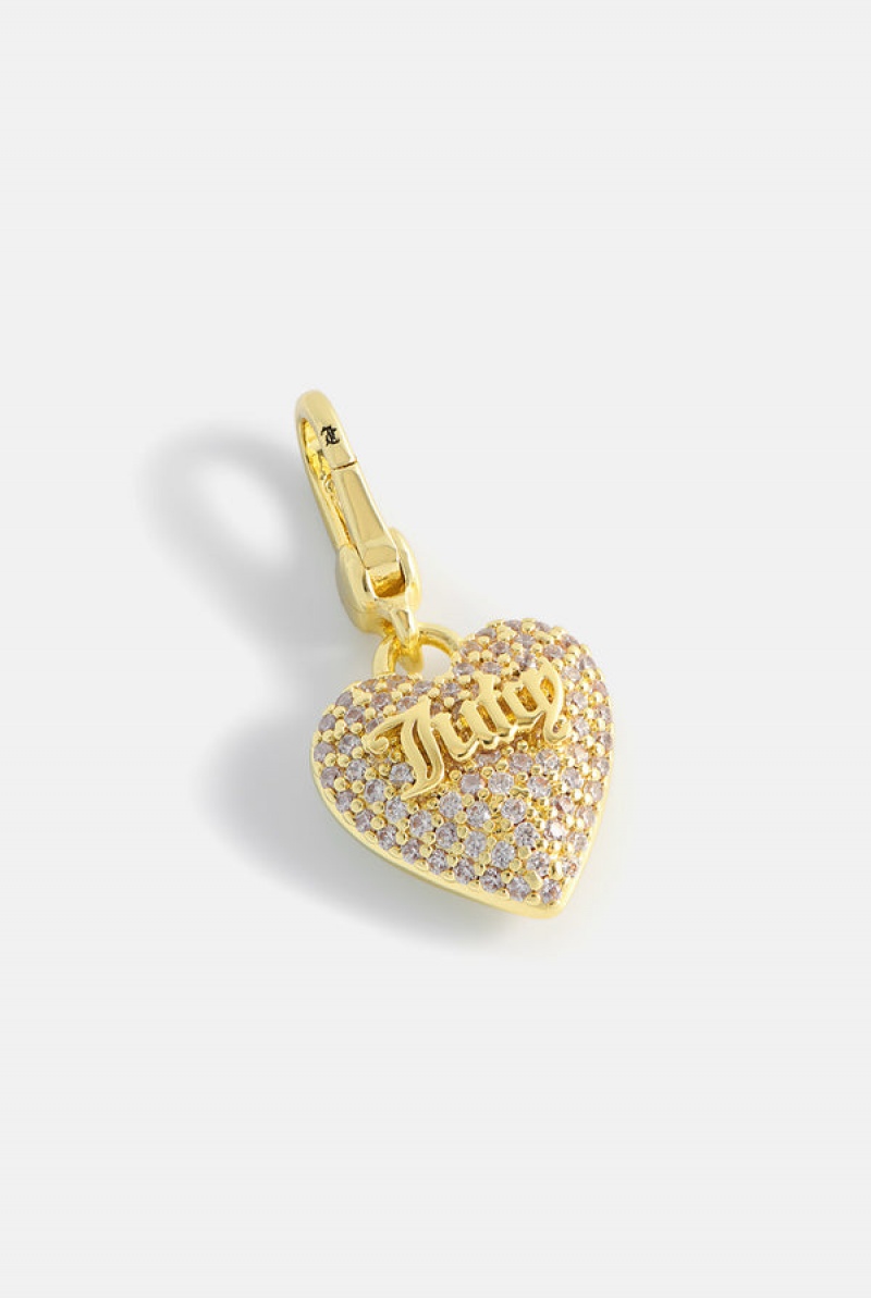 Gold Juicy Couture Crystal Heart Charm | JC-SN652389