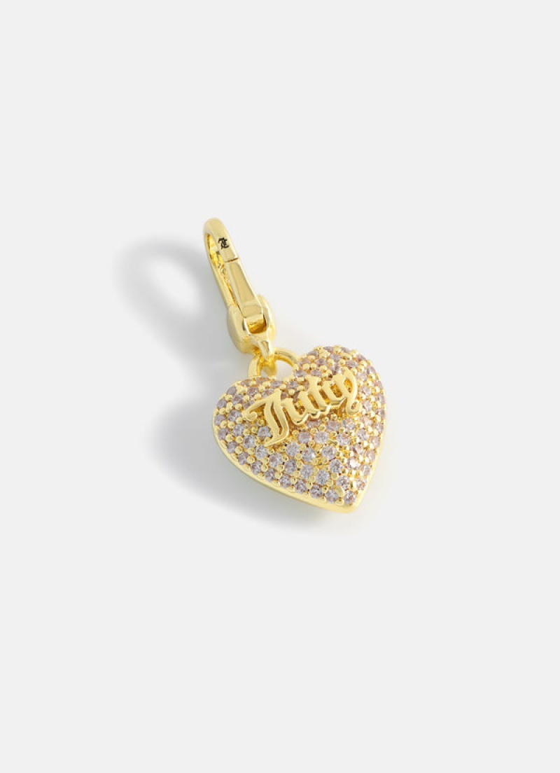 Gold Juicy Couture Crystal Heart Charm | JC-SN652389