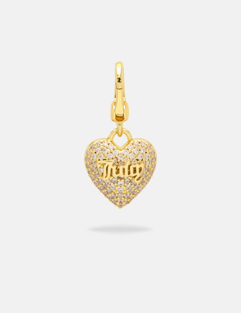 Gold Juicy Couture Crystal Heart Charm | JC-SN652389