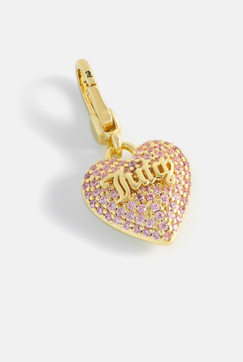 Gold Juicy Couture Crystal Heart Charm | JC-SN652408