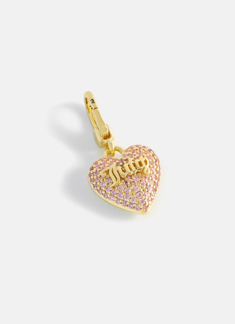 Gold Juicy Couture Crystal Heart Charm | JC-SN652408