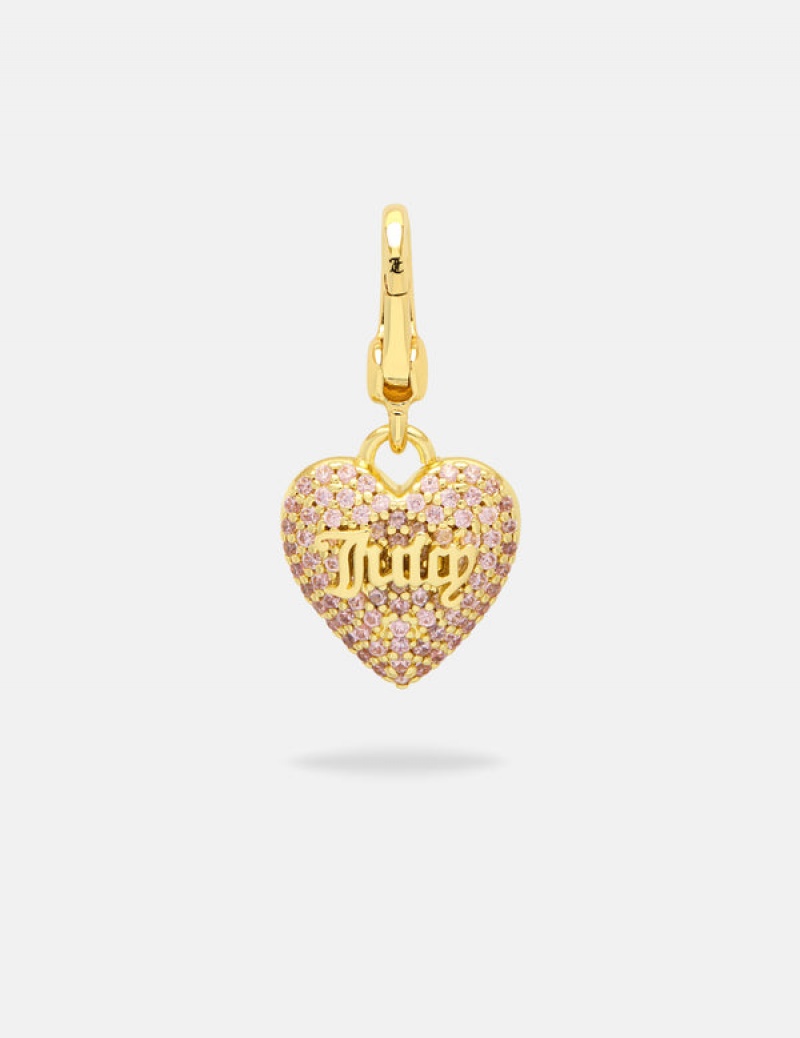 Gold Juicy Couture Crystal Heart Charm | JC-SN652408