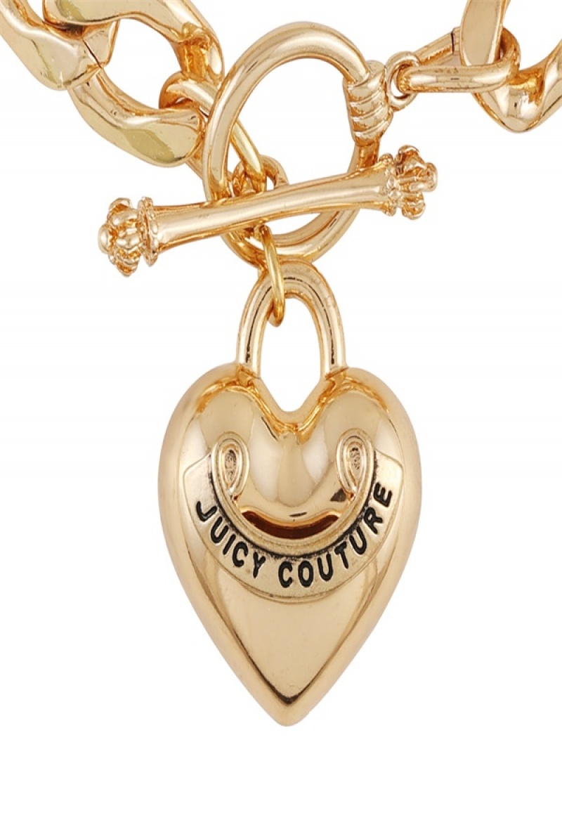 Gold Juicy Couture Heart Pendant Bracelet | JC-SN651892