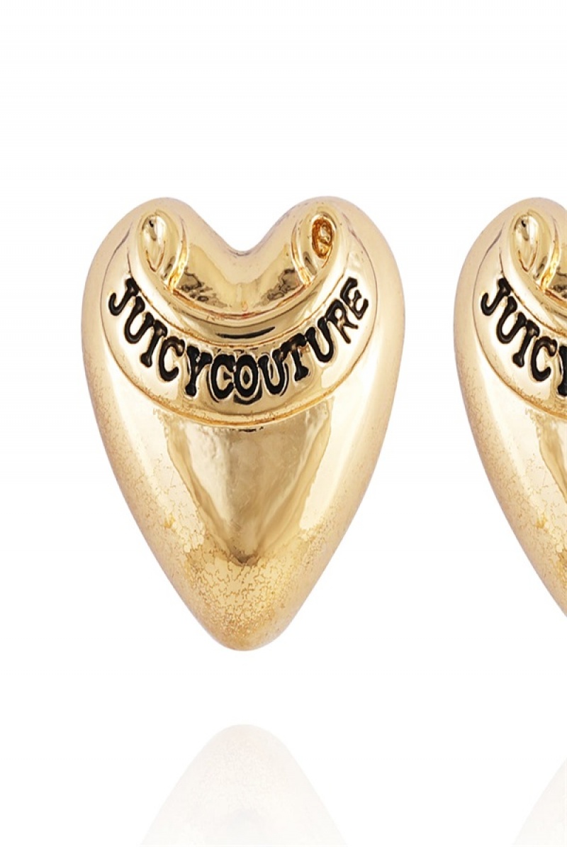 Gold Juicy Couture Heart Stud Earrings | JC-SN651896